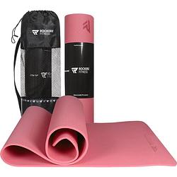 Foto van Yoga mat - fitness mat roze - sport mat - yogamat anti slip & eco - extra dik - duurzaam tpe materiaal - incl draagtas