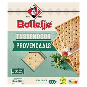 Foto van Bolletje lichte tussendoor crackers tuinkruiden 8 x 2 stuks 190g bij jumbo