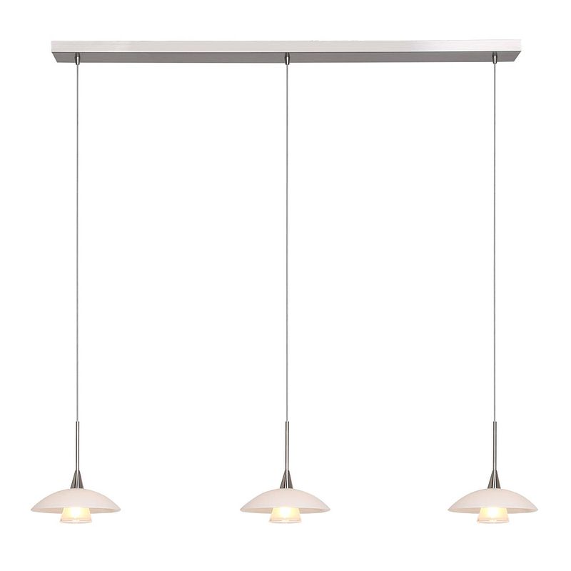 Foto van Moderne hanglamp - steinhauer - glas - modern - g9 - l: 18cm - voor binnen - woonkamer - eetkamer - zilver