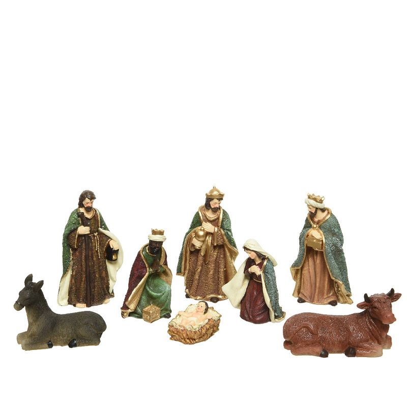 Foto van Decoris - kerstgroep poly 8 figuren multi 8st