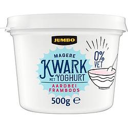 Foto van Jumbo magere kwark met yoghurt aardbei framboos 0% vet 500g