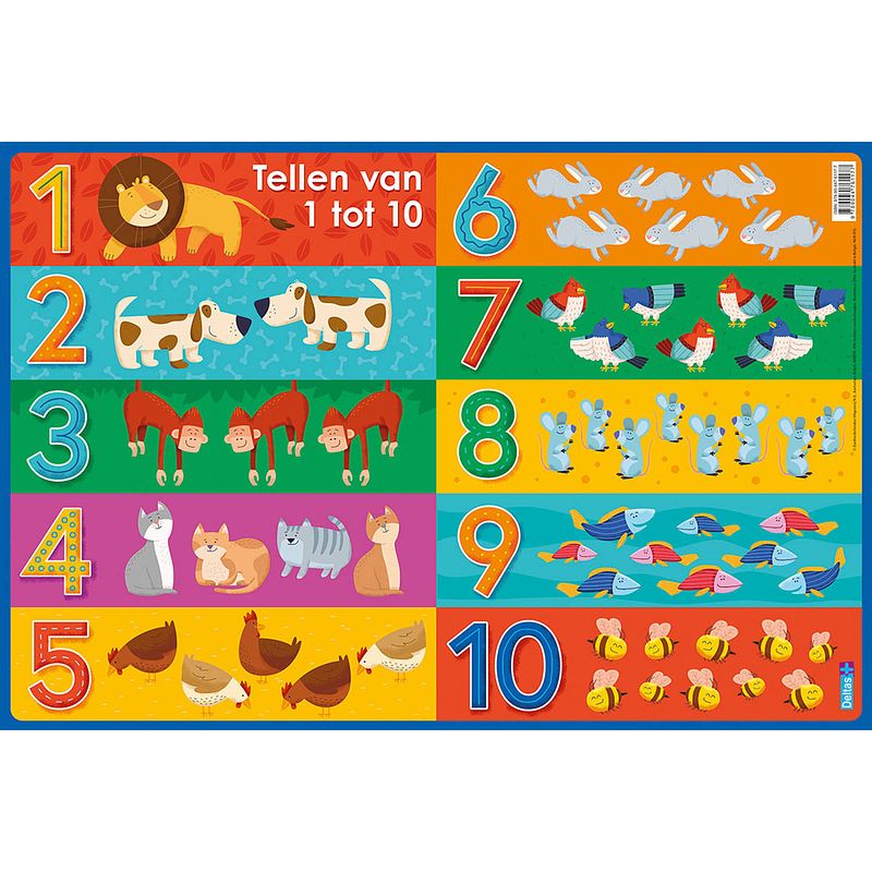 Foto van Deltas onderlegger tellen van 1 tot 10 junior 47,5 x 32 cm pvc