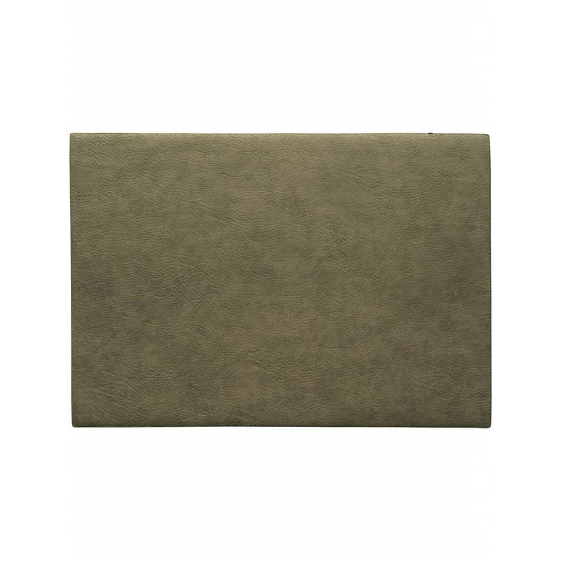Foto van Asa selection placemat vegan leather rechthoekig pu - lederoptiek groen 46x33cm