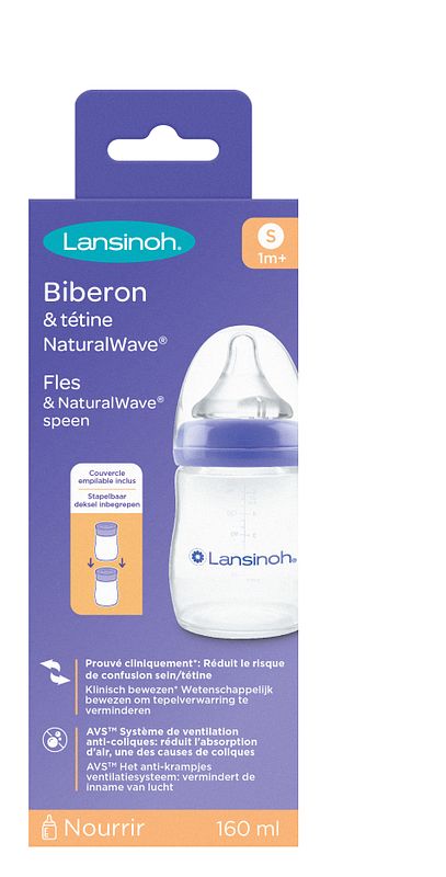 Foto van Lansinoh natural waves drinkfles 160ml