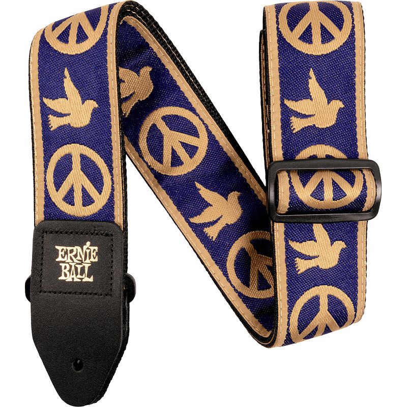 Foto van Ernie ball classic jacquard strap 4699 peace love dove gitaarband