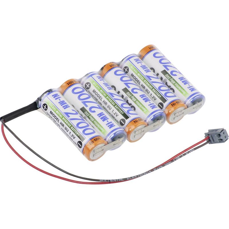 Foto van Panasonic reihe f1x6 mpx accupack aantal cellen: 6 batterijgrootte: aa (penlite) kabel, stekker nimh 7.2 v 2700 mah