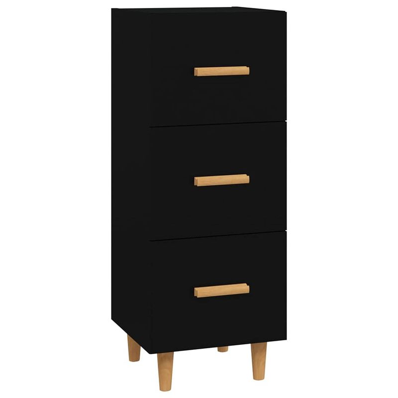 Foto van Vidaxl dressoir 34,5x34x90 cm bewerkt hout zwart