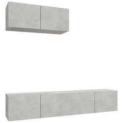 Foto van The living store tv-meubelset - betongrijs - 80 x 30 x 30 cm - 3x