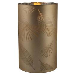 Foto van 1x stuks luxe led kaarsen in goud bladeren glas d7 x h12,5 cm - led kaarsen