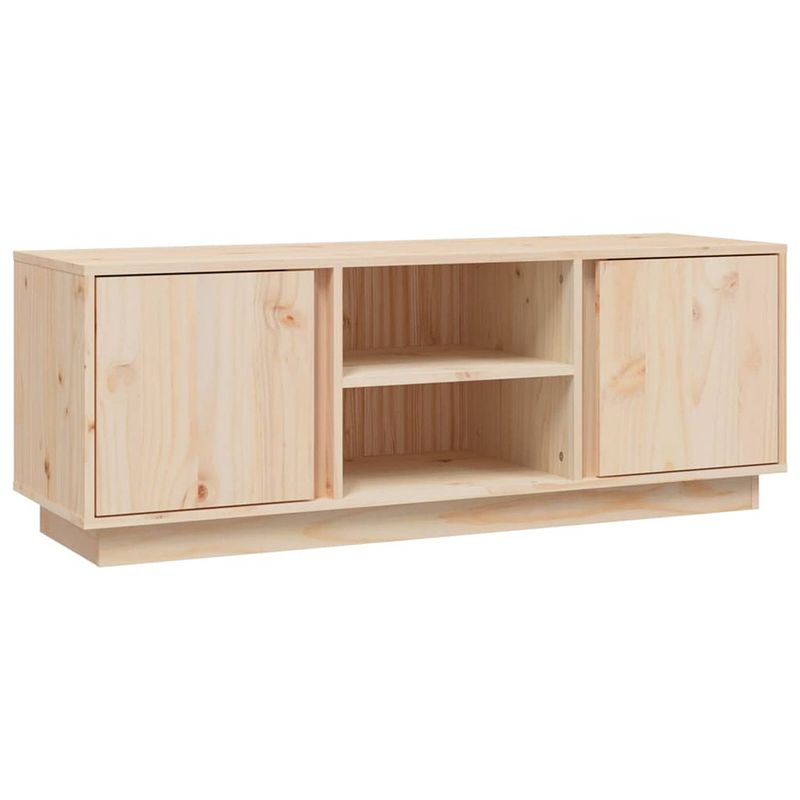 Foto van The living store tv-meubel grenenhout - 110 x 35 x 40.5 cm - 4 vakken - 2 deuren