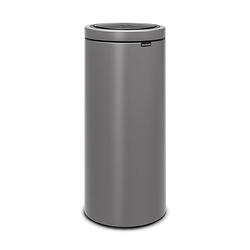 Foto van Brabantia touch bin flat top afvalemmer 30 liter met kunststof binnenemmer - mineral concrete grey