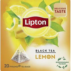 Foto van Lipton zwarte thee lemon 20 stuks bij jumbo
