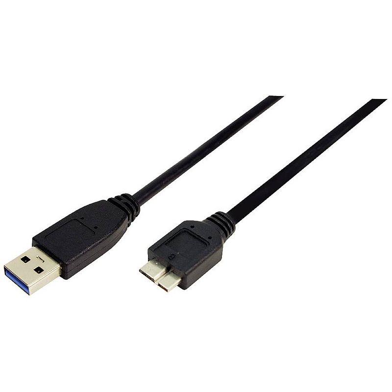 Foto van Logilink usb-kabel usb 3.2 gen1 (usb 3.0 / usb 3.1 gen1) usb-a stekker, usb-micro-b 3.0 stekker 1.00 m zwart cu0026