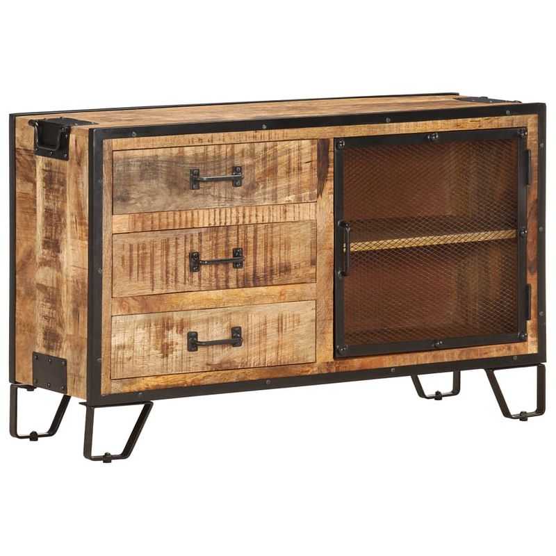 Foto van Vidaxl dressoir 100x31x60 cm massief ruw mangohout