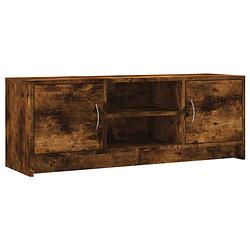 Foto van The living store tv-meubel 102x30x37-5 cm bewerkt hout gerookt eikenkleurig - kast