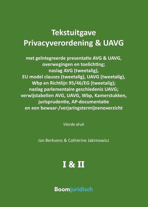 Foto van Tekstuitgave privacyverordening & uavg - paperback (9789462127135)