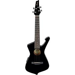 Foto van Ibanez uict10 iceman black elektrisch-akoestische tenor ukelele met gigbag