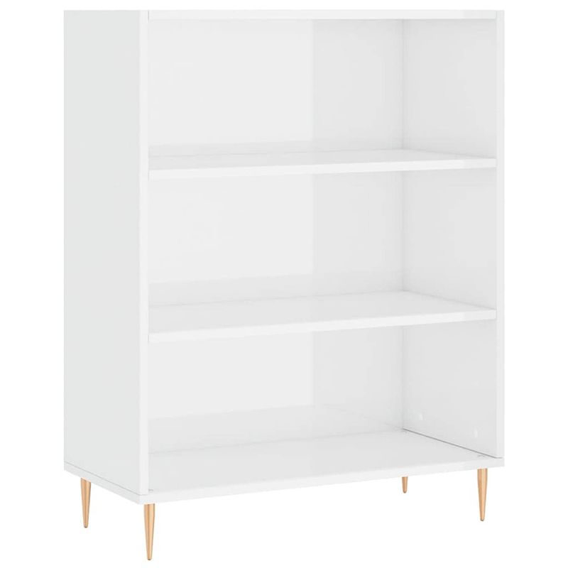 Foto van Vidaxl boekenkast 69,5x32,5x90 cm bewerkt hout hoogglans wit