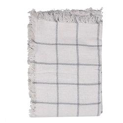 Foto van Clayre & eef plaid 125x150 cm wit grijs katoen strepen deken wit deken
