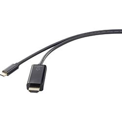 Foto van Renkforce usb-c / hdmi adapterkabel usb-c stekker, hdmi-a stekker 3.00 m zwart rf-4531594 usb-c-displaykabel