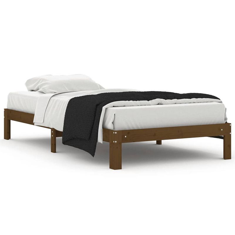 Foto van The living store bedframe massief grenenhout honingbruin 100x200 cm - bed