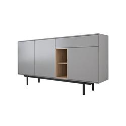 Foto van Meubella - dressoir iris - grijs - eiken - 175 cm