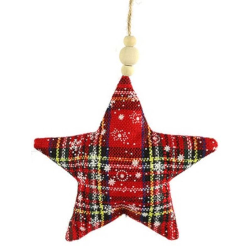 Foto van Non-branded kerstster aaron 27 cm textiel rood