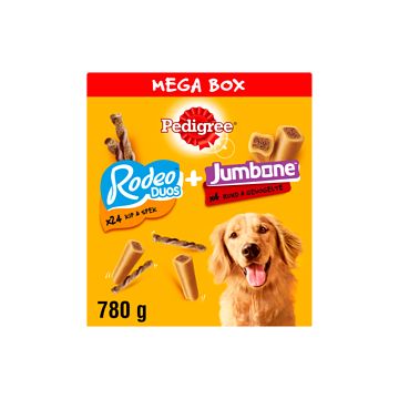 Foto van Pedigree mega snackbox rodeo & jumbone hondensnacks 780g bij jumbo