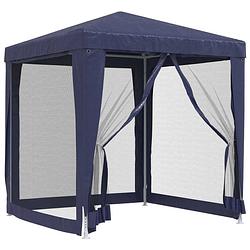 Foto van Vidaxl partytent met 4 mesh zijwanden 2x2 m hdpe blauw