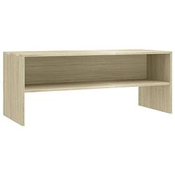 Foto van The living store vintage tv-meubel - bewerkt hout - 100x40x40 cm - sonoma eiken