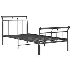 Foto van The living store metalen bedframe - zwart - 208 x 96 x 90 cm - massieve constructie - stevige lattenbodem - montage