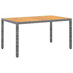 Foto van Vidaxl tuintafel 150x90x75 cm acaciahout en poly rattan grijs