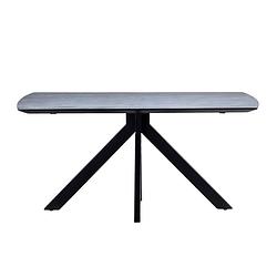 Foto van Giga meubel eettafel deens ovaal zwart 160cm - mangohout - tafel batti