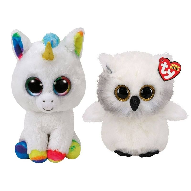 Foto van Ty - knuffel - beanie buddy - pixy unicorn & austin owl