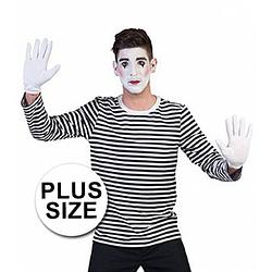 Foto van Grote maat mime verkleed shirt voor heren - carnavalskostuums