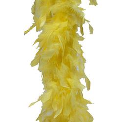 Foto van Carnaval verkleed veren boa kleur geel 180 cm - verkleed boa