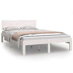 Foto van Vidaxl bedframe massief grenenhout wit 120x200 cm