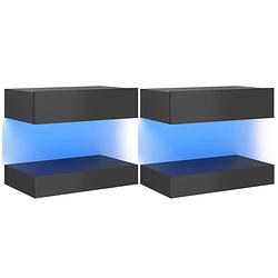 Foto van Infiori tv-meubelen 2 st met led-verlichting 60x35 cm hoogglans grijs