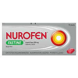 Foto van Nurofen ibuprofen fastine liquid caps 200 mg, 10 stuks bij jumbo