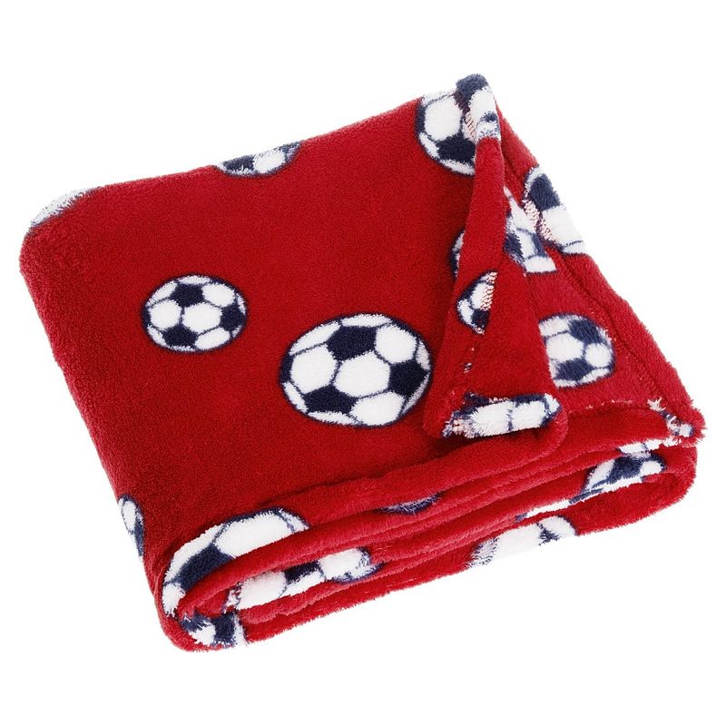 Foto van Playshoes fleecedeken voetbal 75 x 100 cm rood