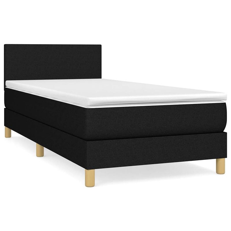 Foto van The living store boxspringbed - rustgevende nachtrust - bed - 203x90x78/88 cm - zwart