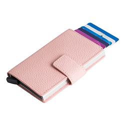 Foto van Figuretta leren cardprotector rfid compact creditcardhouder - dames - roze