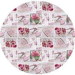 Foto van Wicotex tafelzeil rond love rozen - 160cm