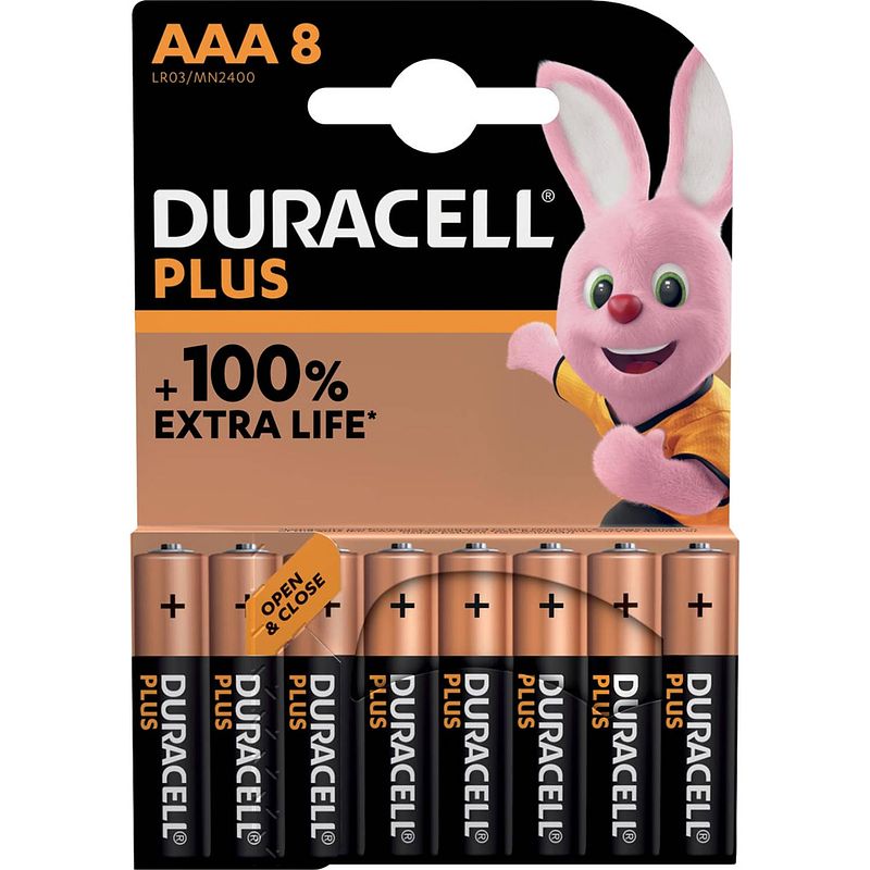 Foto van Duracell batterij plus 100% aaa, blister van 8 stuks 10 stuks