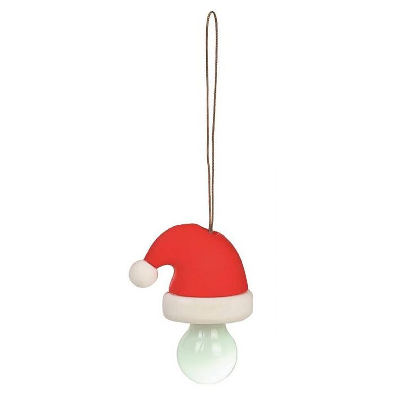 Foto van Moses kersthanger kerstmuts lamp 5,5 x 2 cm rood/wit