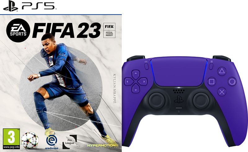 Foto van Fifa 23 ps5 + sony dualsense paars