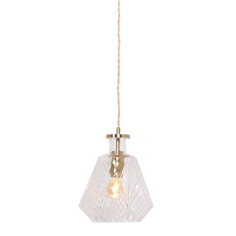 Foto van Mexlite grazio glass hanglamp - e27 (grote fitting) - messing