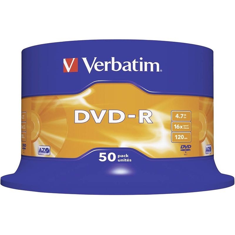 Foto van Verbatim 43548 dvd-r disc 4.7 gb 50 stuk(s) spindel