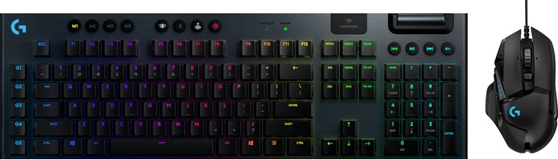 Foto van Logitech g915 wireless gaming toetsenbord qwerty + g502 hero gaming muis