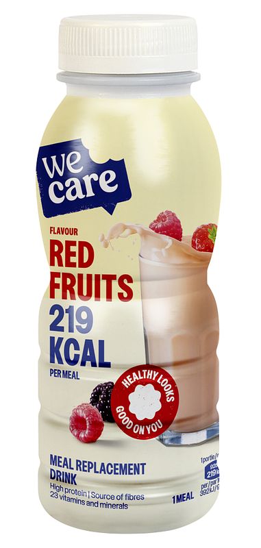 Foto van Wecare meal replacement drink red fruits